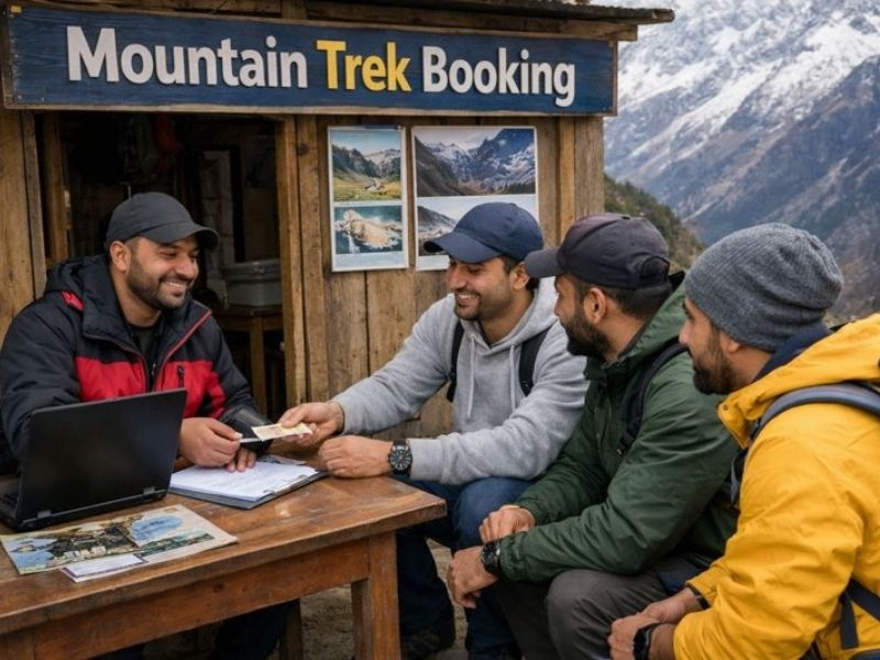 Mountain trekking in the Himalayas with SidespinAdventures, featuring organized routes, varied climbs, and well-planned adventure itineraries.