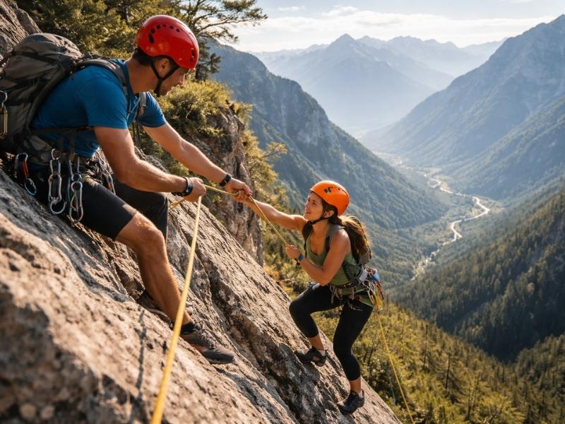 Weekend rock climbing adventure packages with guided climbs, safety gear, and support.